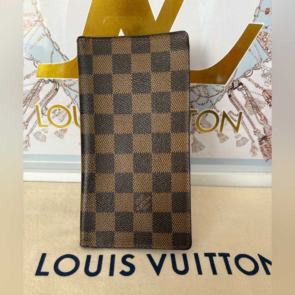 Louis Vuitton Brown Damier Long Wallet Checkbook Card Holder - Picture 4 of 11